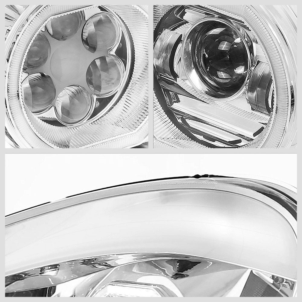 Chrome Housing Clear Lens LED Trailer Headlight For 08-17 Freightliner Cascadia