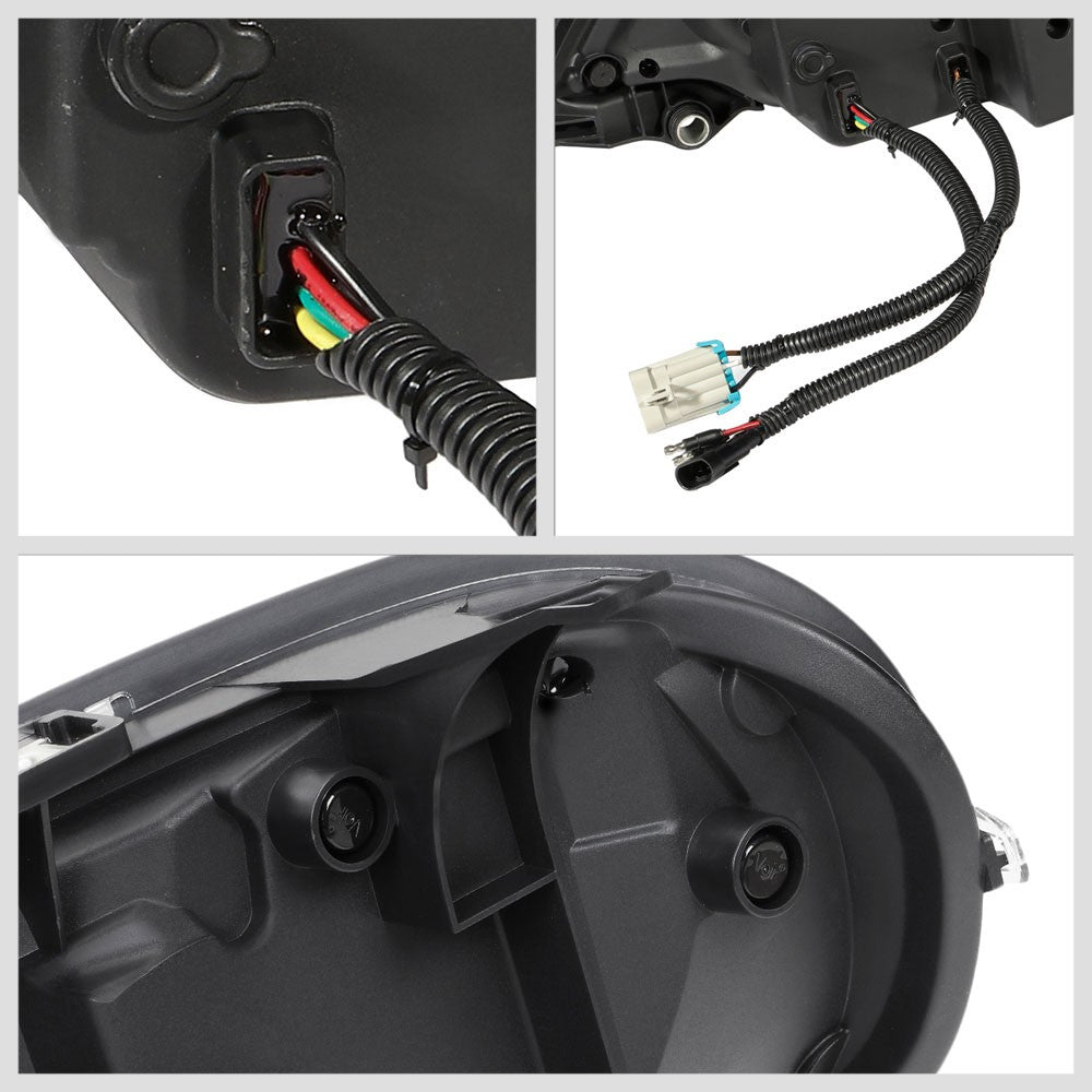 Black Housing Clear Lens LED Trailer Headlight For 04-17 Freightliner Columbia