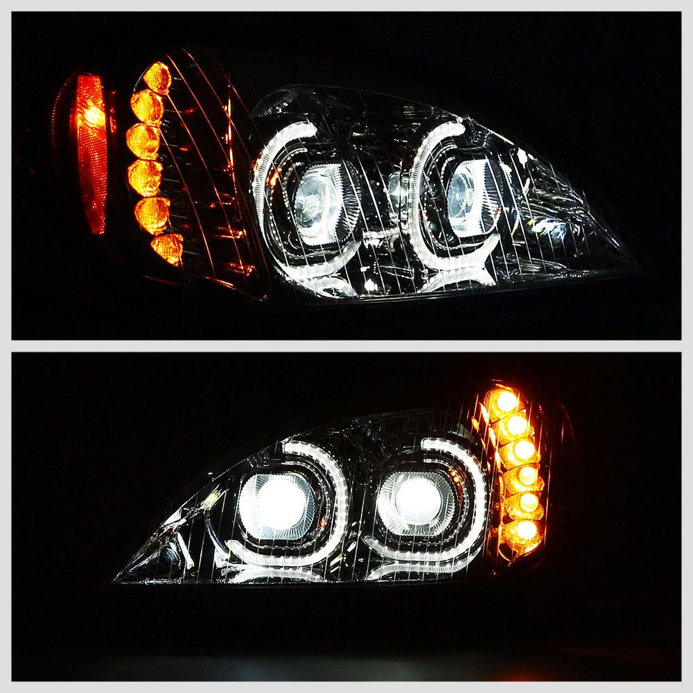 Chrome Housing Clear Lens LED Trailer Headlight For 04-17 Freightliner Columbia