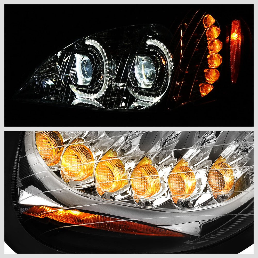 Chrome Housing Clear Lens LED Trailer Headlight For 04-17 Freightliner Columbia