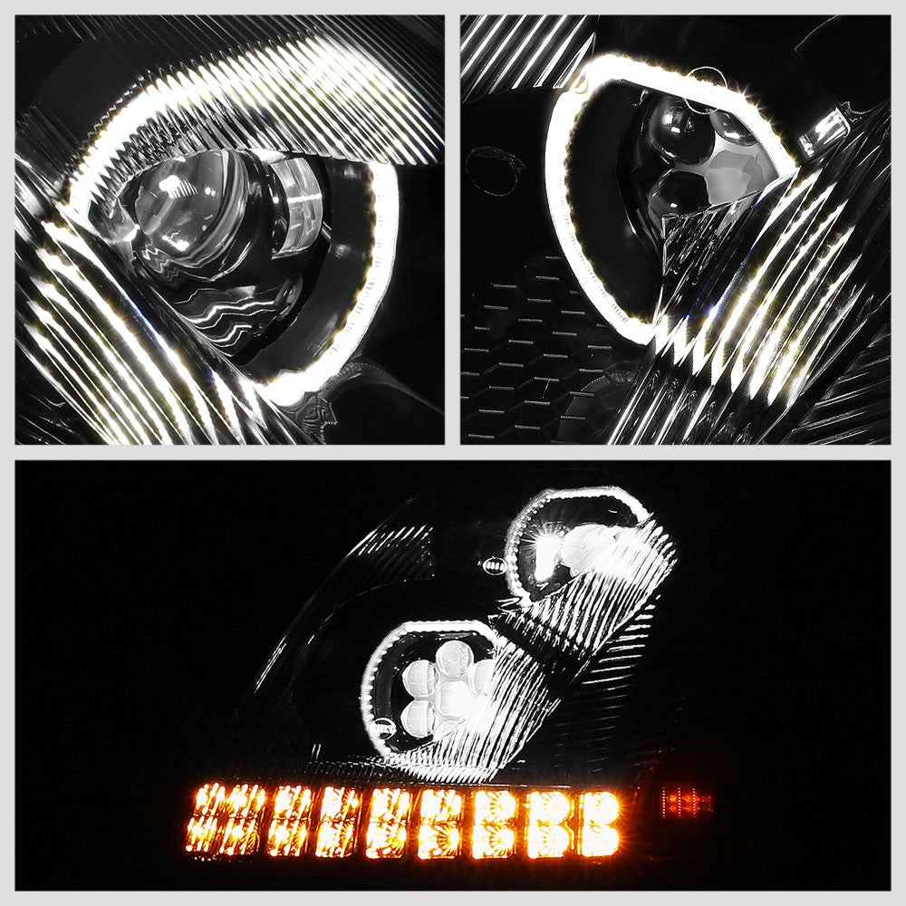Black Housing Clear Lens LED Trailer Headlight For 04-18 Volvo VN/VNL Diesel