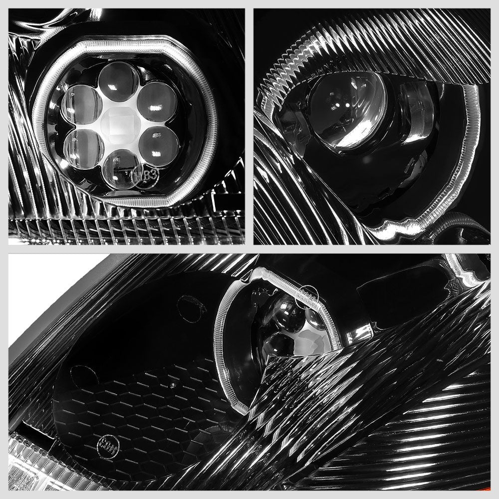Black Housing Clear Lens LED Trailer Headlight For 04-18 Volvo VN/VNL Diesel