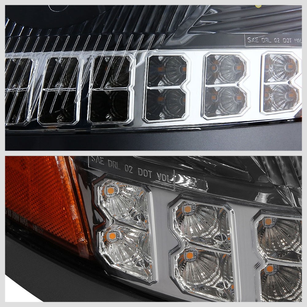Black Housing Clear Lens LED Trailer Headlight For 04-18 Volvo VN/VNL Diesel