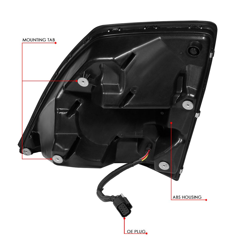 Black Housing Clear Lens LED Trailer Headlight For 04-18 Volvo VN/VNL Diesel