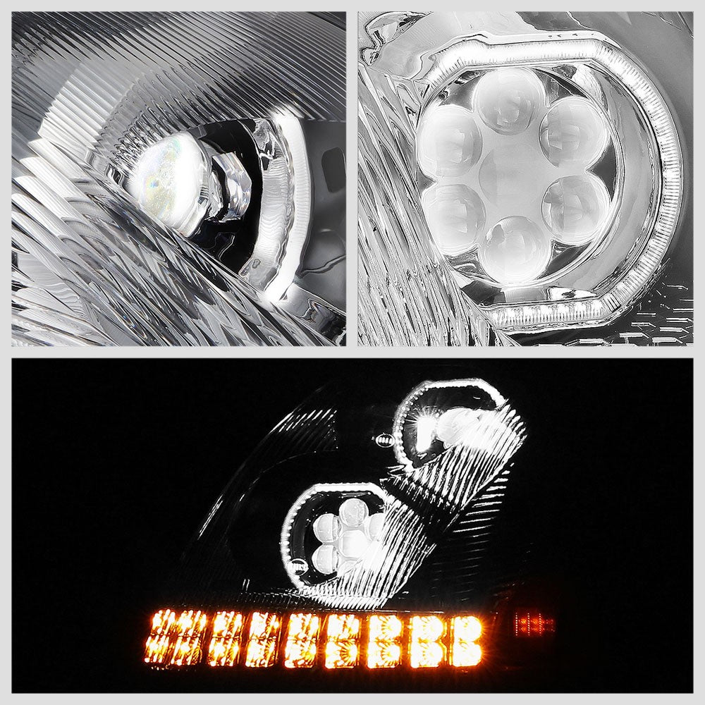 Chrome Housing Clear Lens LED Trailer Headlight For 04-18 Volvo VN/VNL Diesel