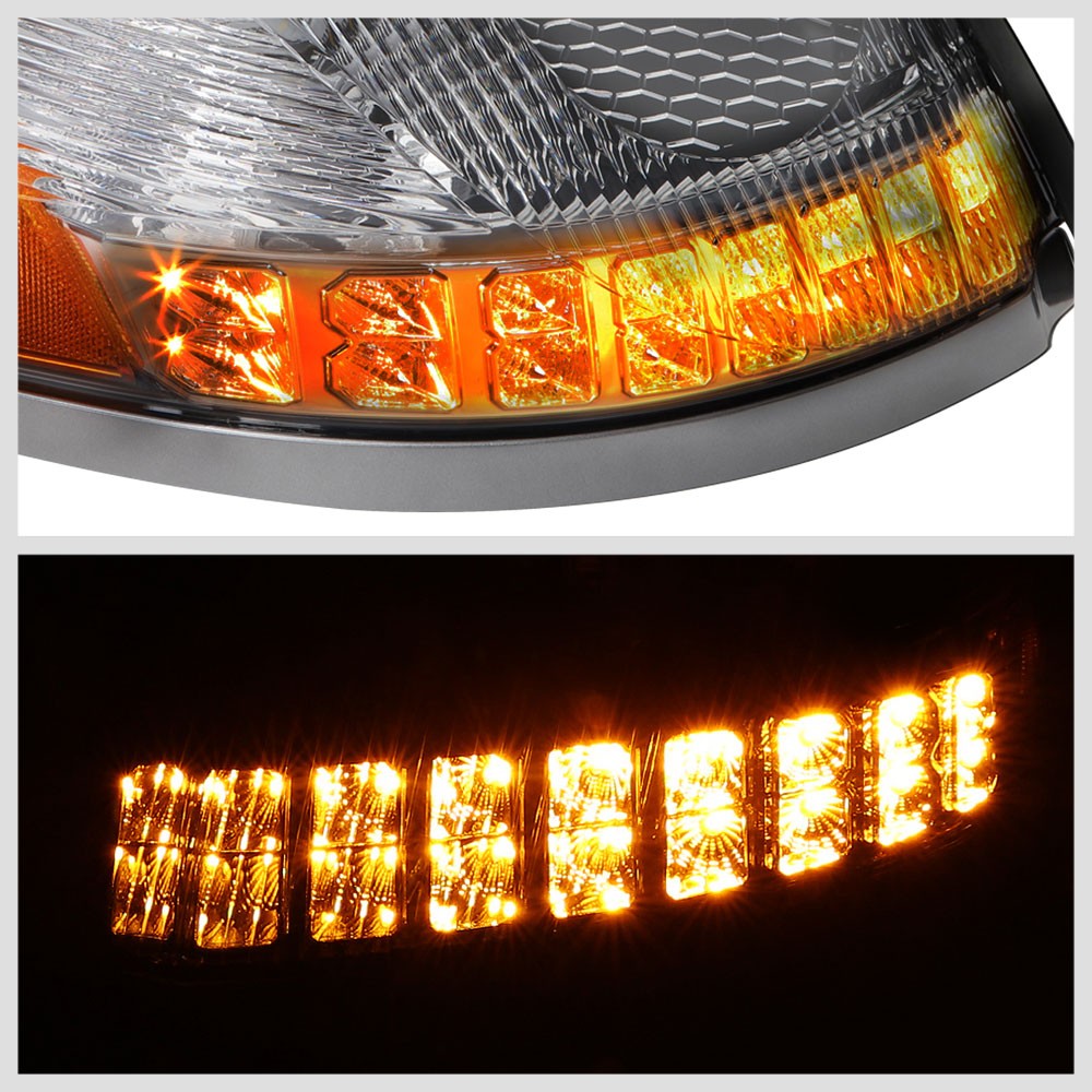 Chrome Housing Clear Lens LED Trailer Headlight For 04-18 Volvo VN/VNL Diesel