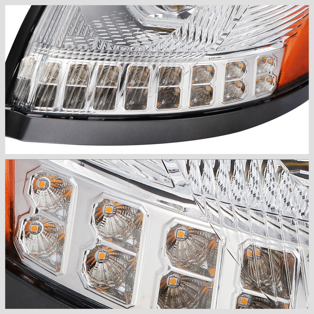 Chrome Housing Clear Lens LED Trailer Headlight For 04-18 Volvo VN/VNL Diesel