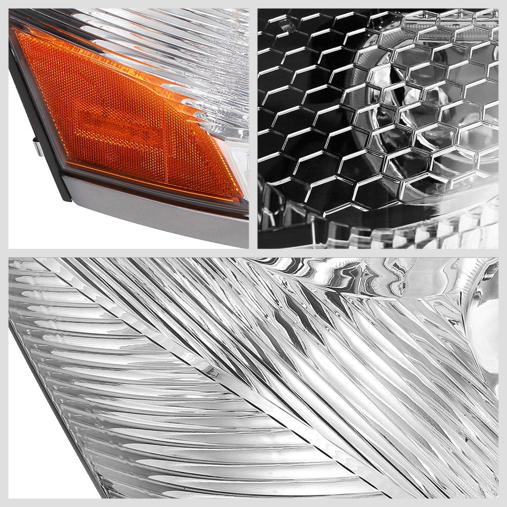 Chrome Housing Clear Lens LED Trailer Headlight For 04-18 Volvo VN/VNL Diesel