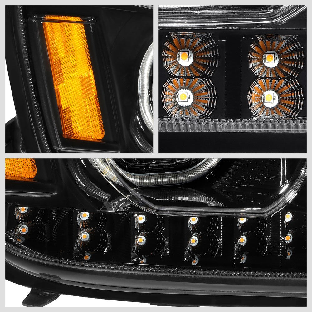 Black Housing Clear Lens Full LED Trailer Headlight For 08-18 Kenworth T660
