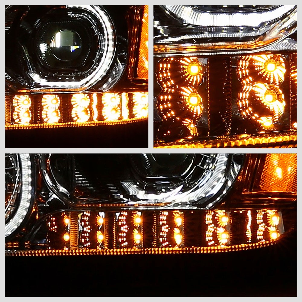 Chrome Housing Clear Lens Full LED Trailer Headlight For 08-18 Kenworth T660