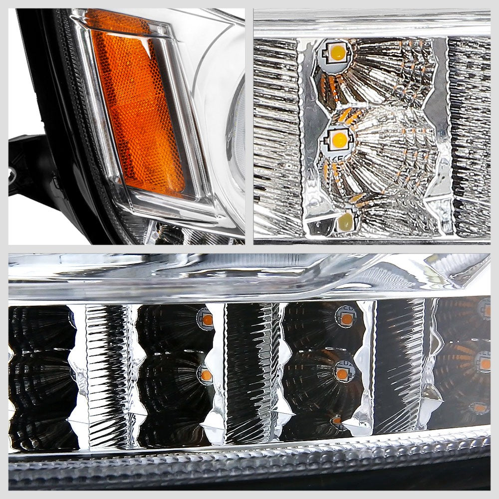 Chrome Housing Clear Lens Full LED Trailer Headlight For 08-18 Kenworth T660