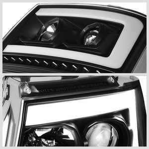Black Housing/Clear Lens 3D Bar Projector Headlight For 07-14 Suburban 1500 5.3L-Lighting-BuildFastCar