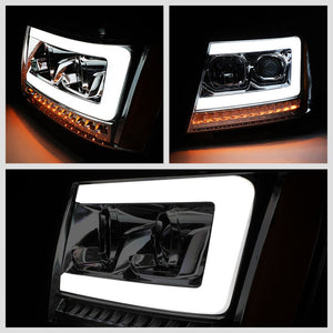 Chrome Housing/Smoke Lens/Amber 3D Projector Headlight For 07-14 Suburban 1500-Lighting-BuildFastCar