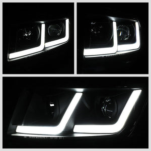 Black Housing/Clear Lens LED L-Bar Projector Headlight For 11-13 Grand Cherokee-Lighting-BuildFastCar