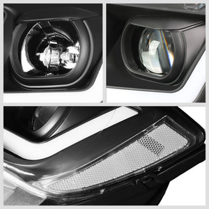 Black Housing/Clear Lens LED L-Bar Projector Headlight For 11-13 Grand Cherokee-Lighting-BuildFastCar