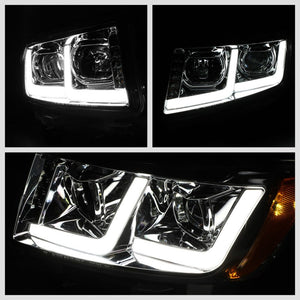 Chrome Housing/Clear Lens/Amber LED Projector Headlight For 11-13 Grand Cherokee-Lighting-BuildFastCar