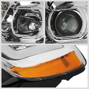 Chrome Housing/Clear Lens/Amber LED Projector Headlight For 11-13 Grand Cherokee-Lighting-BuildFastCar