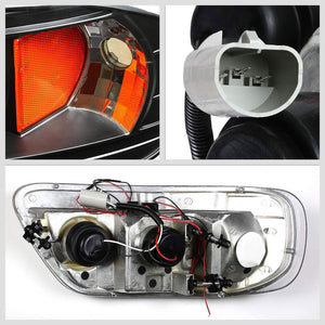 Black Housing Halo Projector+LED+Amber Headlight For Ford 97-03 F-150/Expedition-Lighting-BuildFastCar