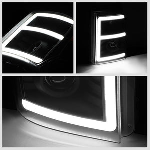 Black Housing/Clear Lens/Amber 3D E-Bar Projector Headlight For 11-16 F-250 SD-Lighting-BuildFastCar