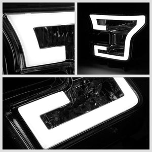 LED Chrome Housing Smoke Lens Projector Headlight/Lamp For 15-17 Ford F-150 4DR-Lighting-BuildFastCar-BFC-FHDL-FORDF15015-SMCL1