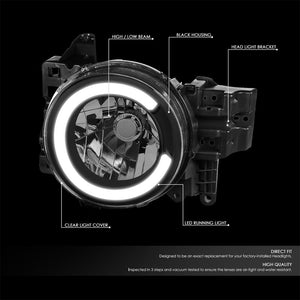 Black Housing/Clear Lens LED C-Bar Reflector Headlight For 07-14 FJ Cruiser 4.0L-Lighting-BuildFastCar