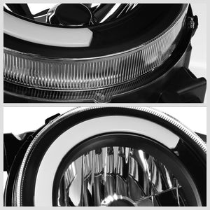 Black Housing/Clear Lens LED C-Bar Reflector Headlight For 07-14 FJ Cruiser 4.0L-Lighting-BuildFastCar