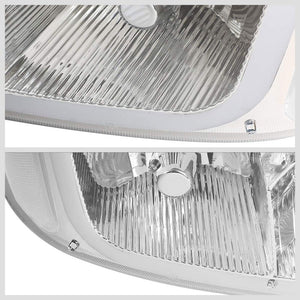 LED Chrome Housing Clear Lens Reflector Headlight For 99-02 GMC Sierra 1500 4DR-Lighting-BuildFastCar-BFC-FHDL-GMCSIER99-CHCL1