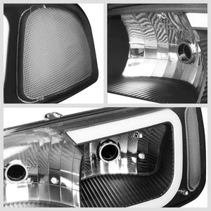 Black Housing/Clear Lens Light Bar Reflector Headlight For 02-06 GMC Sierra 1500-Lighting-BuildFastCar