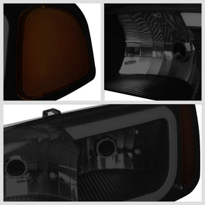 Black Housing/Smoke Lens/Amber Bar Reflector Headlight For 02-06 GMC Sierra 1500-Lighting-BuildFastCar
