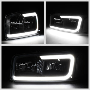 Black Housing/Clear Lens C-Bar Reflector Headlight For 99-02 GMC Sierra 1500-Lighting-BuildFastCar