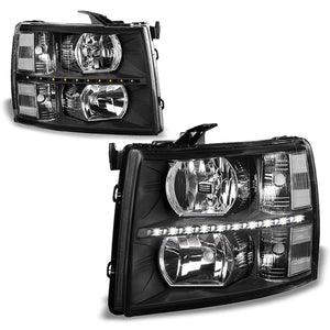 Black Housing/Clear Lens LED Light Reflector Headlight For 07-14 Suburban 1500-Lighting-BuildFastCar