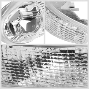Chrome Housing Clear Lens Reflector Headlight/Lamp For 02-06 GMC Sierra 1500 4DR-Lighting-BuildFastCar-BFC-FHDL-GMCSIE99-4P