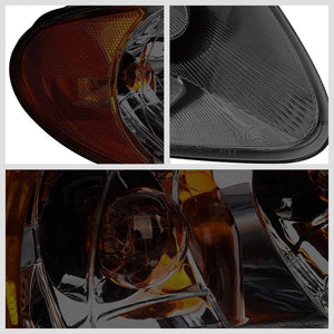 Chrome Housing Smoke Lens Reflector Headlight/Lamp For 01-07 Dodge Caravan 3/4DR-Lighting-BuildFastCar-BFC-FHDL-DODCAR013-SMAM