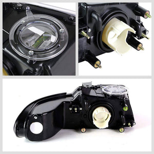 Black Housing Clear Lens Reflector Headlight For 96-00 Chryler Grand Voyager 4DR-Lighting-BuildFastCar-BFC-FHDL-CHRYGDV014-BKAM