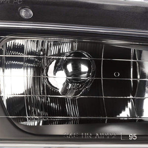 Black Housing Clear Len Reflector Headlight For 96-00 Chryler Grand Voyager 4DR-Lighting-BuildFastCar-BFC-FHDL-CHRYGDV014-BKCL1