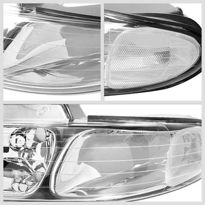 Chrome Housing Clear Len Reflector Headlight For 96-00 Chryler Grand Voyager 4DR-Lighting-BuildFastCar-BFC-FHDL-CHRYGDV014-CHCL1