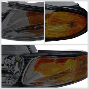Chrome Housing Smoke Lens Reflector Headlight For 96-00 Chryler Grand Voyager-Lighting-BuildFastCar-BFC-FHDL-CHRYGDV014-SMAM