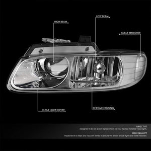 Chrome Housing Clear Lens Projector Headlight/Lamp For 96-99 Chryler Voyager 4DR-Lighting-BuildFastCar-BFC-FHDL-CHRYVOY015-CHCL1