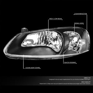 Black Housing/Clear Lens OE Reflector Headlight For 01-06 Dodge Stratus 2.0L-Lighting-BuildFastCar
