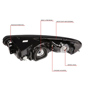 Black Housing/Clear Lens OE Reflector Headlight For 01-06 Dodge Stratus 2.0L-Lighting-BuildFastCar