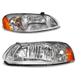 Chrome Housing/Clear Lens/Amber OE Reflector Headlight For 01-06 Dodge Stratus-Lighting-BuildFastCar