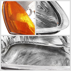 Chrome Housing/Clear Lens/Amber OE Reflector Headlight For 01-06 Dodge Stratus-Lighting-BuildFastCar