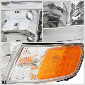 Chrome Housing/Clear Lens/Amber OE Reflector Headlight For 94-97 Honda Accord-Lighting-BuildFastCar