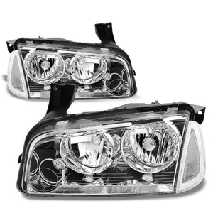 Chrome Headlight+Clear Side Corner Parking Signal Light For Dodge 06-10 Charger-Lighting-BuildFastCar