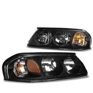 Black Housing Head/Lamp Light Amber Corner/Reflector For Chevy 00-05 Impala V6-Lighting-BuildFastCar
