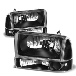 Black Headlight+Clear Corner Signal Light For Ford 99-04 F250-F550 Super Duty-Lighting-BuildFastCar