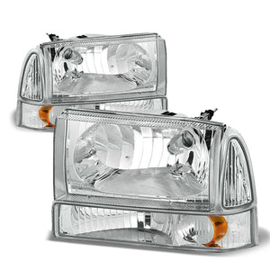 Chrome Housing Clear Lens Amber Corner Reflector Headlight For Ford 12-14 Focus-Lighting-BuildFastCar