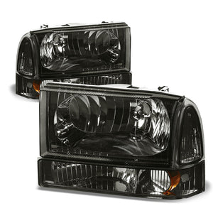 Smoke Headlight+Amber Corner Signal Light For Ford 99-04 F250-F550 Super Duty-Lighting-BuildFastCar