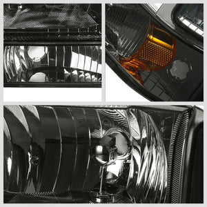 Chrome Housing Smoke Lens Reflector Headlight+Amber Corner For 12-14 Focus 2.0L-Lighting-BuildFastCar