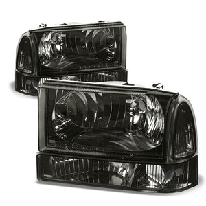 Smoke Headlight+Clear Corner Signal Light For Ford 99-04 F250-F550 Super Duty-Lighting-BuildFastCar